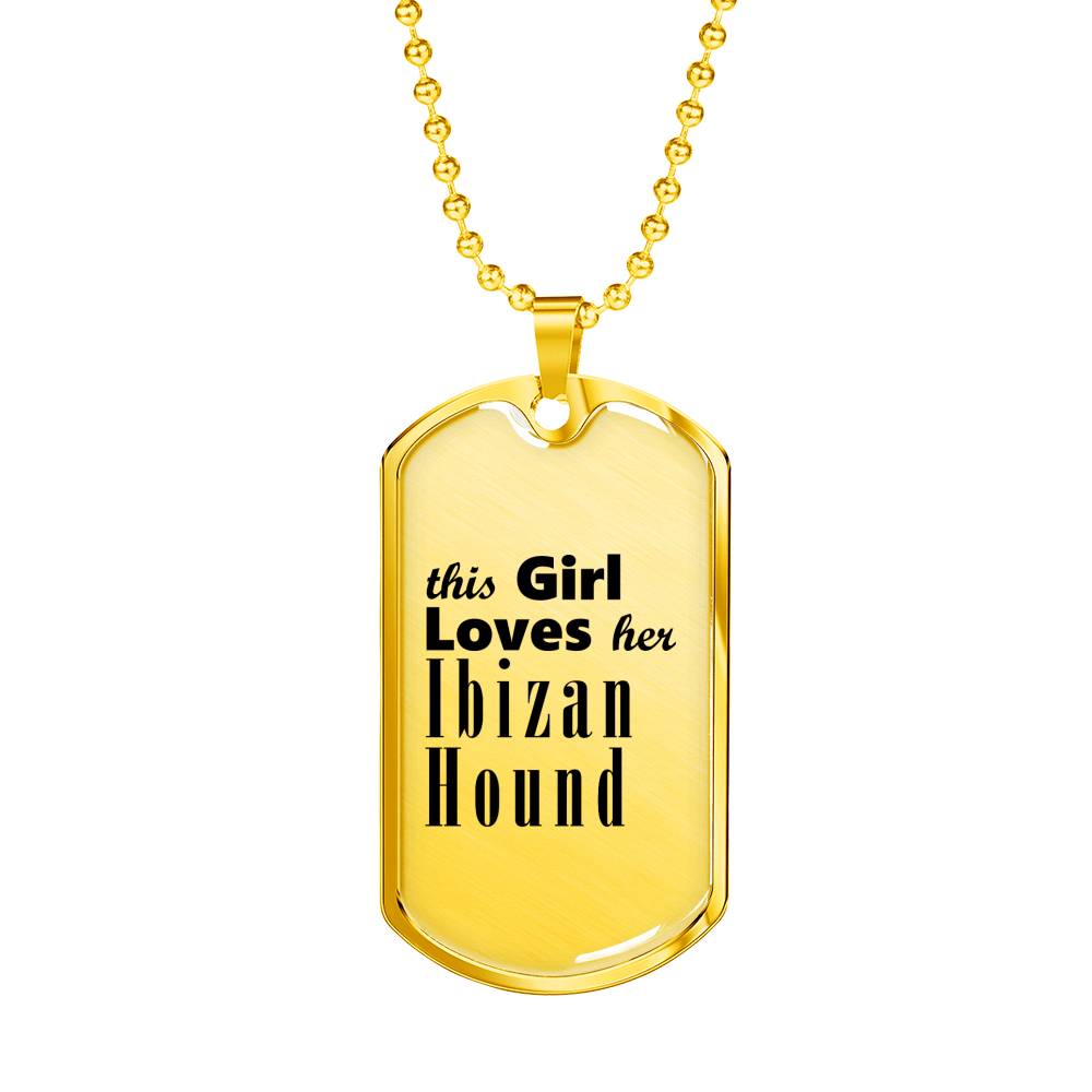 Ibizan Hound - 18k Gold Finished Luxury Dog Tag Necklace
