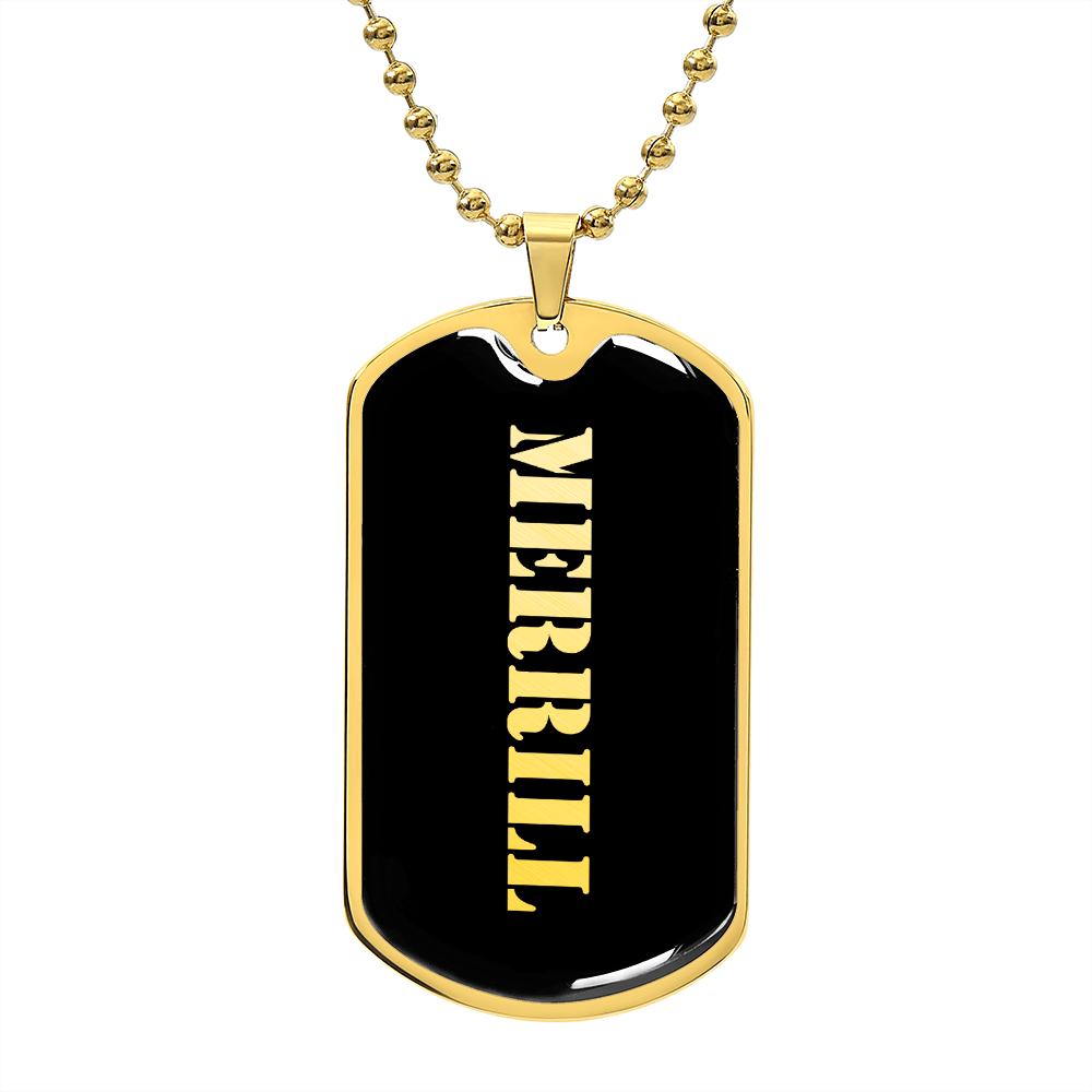 Merrill v2 - 18k Gold Finished Luxury Dog Tag Necklace