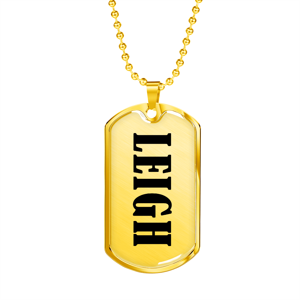 Leigh v01 - 18k Gold Finished Luxury Dog Tag Necklace