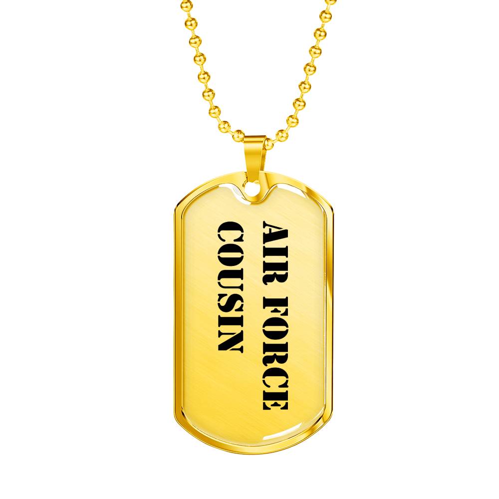 Air Force Cousin - 18k Gold Finished Luxury Dog Tag Necklace