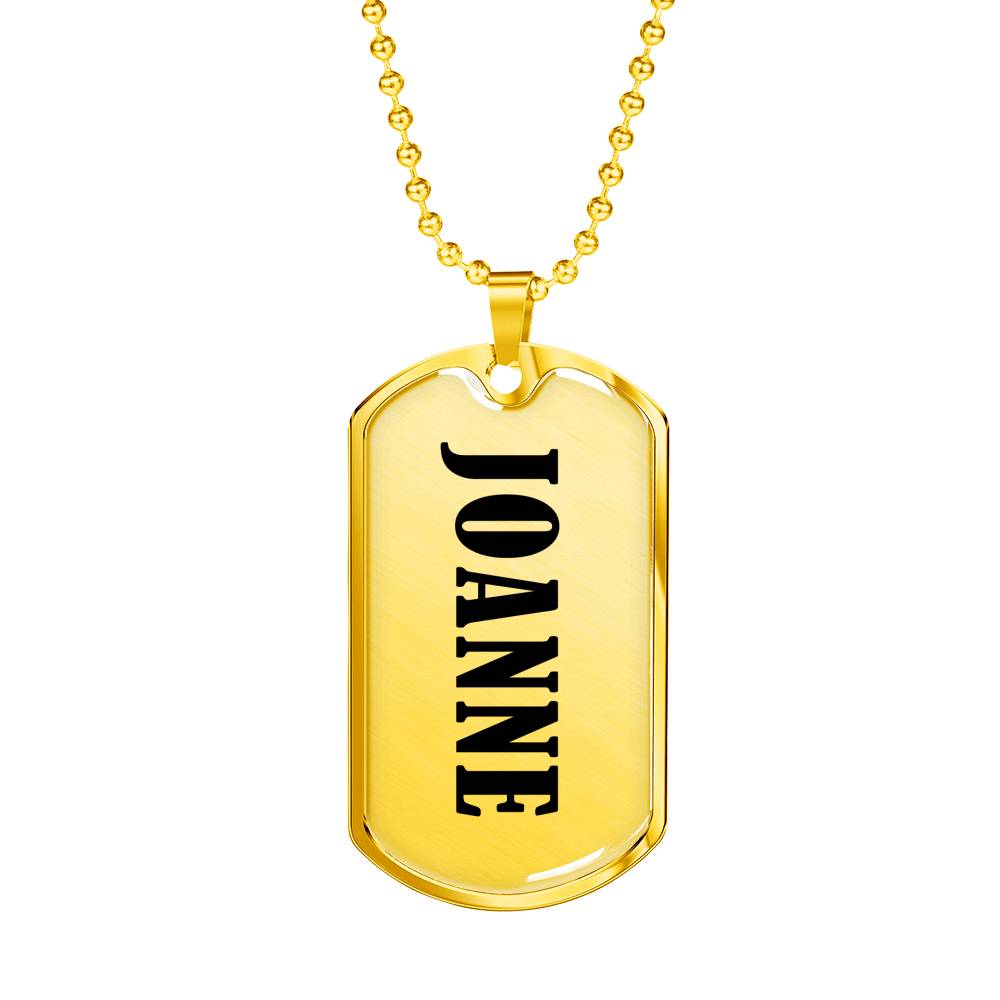 Joanne v01 - 18k Gold Finished Luxury Dog Tag Necklace