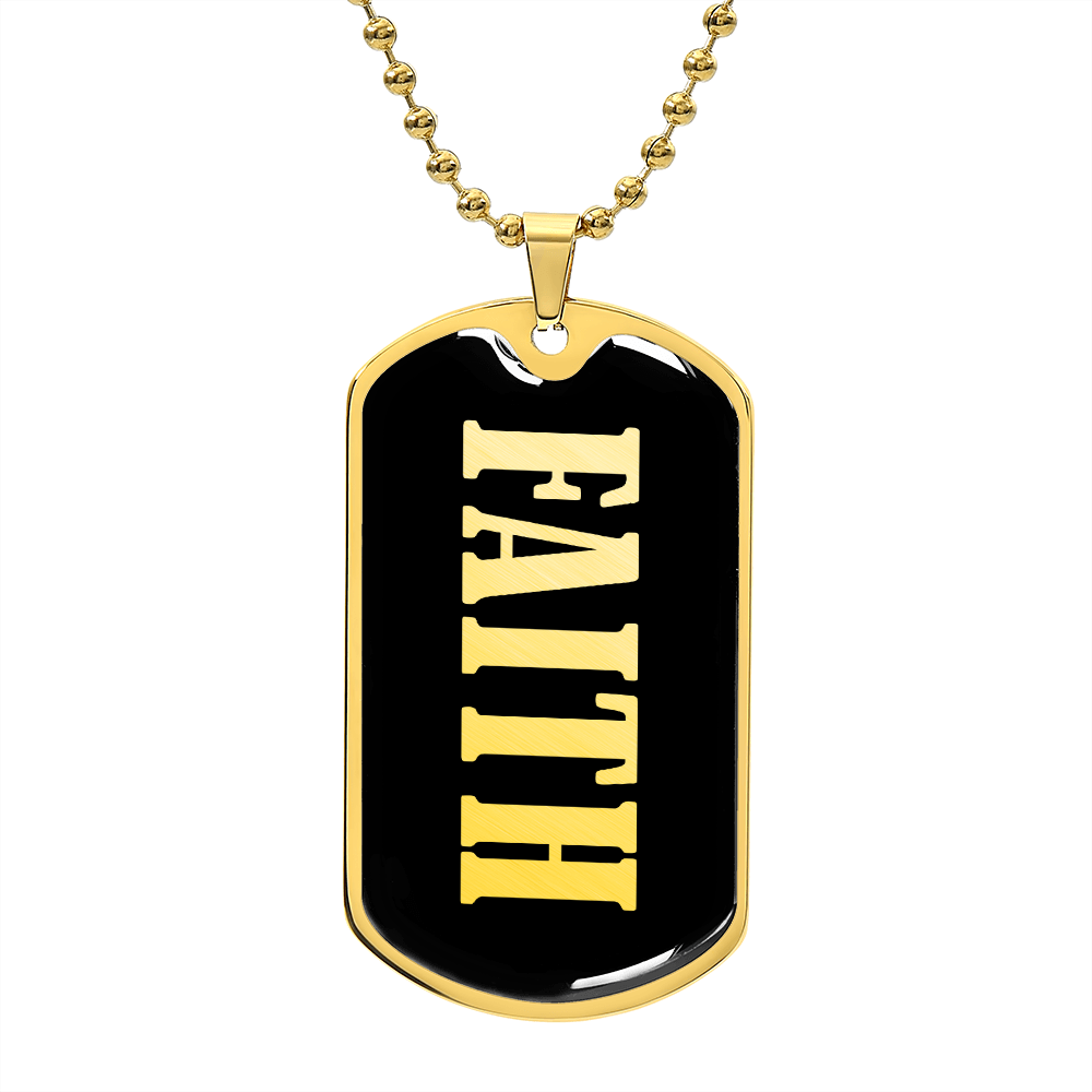 Faith v02 - 18k Gold Finished Luxury Dog Tag Necklace
