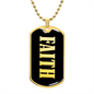 Faith v02 - 18k Gold Finished Luxury Dog Tag Necklace