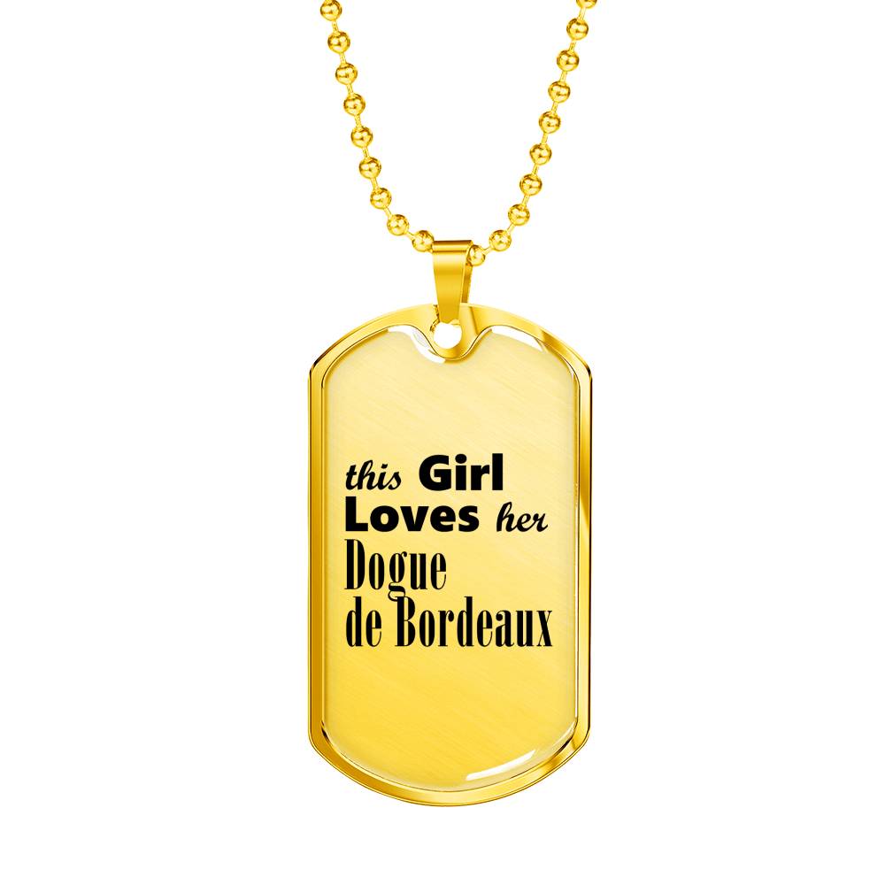 Dogue de Bordeaux - 18k Gold Finished Luxury Dog Tag Necklace