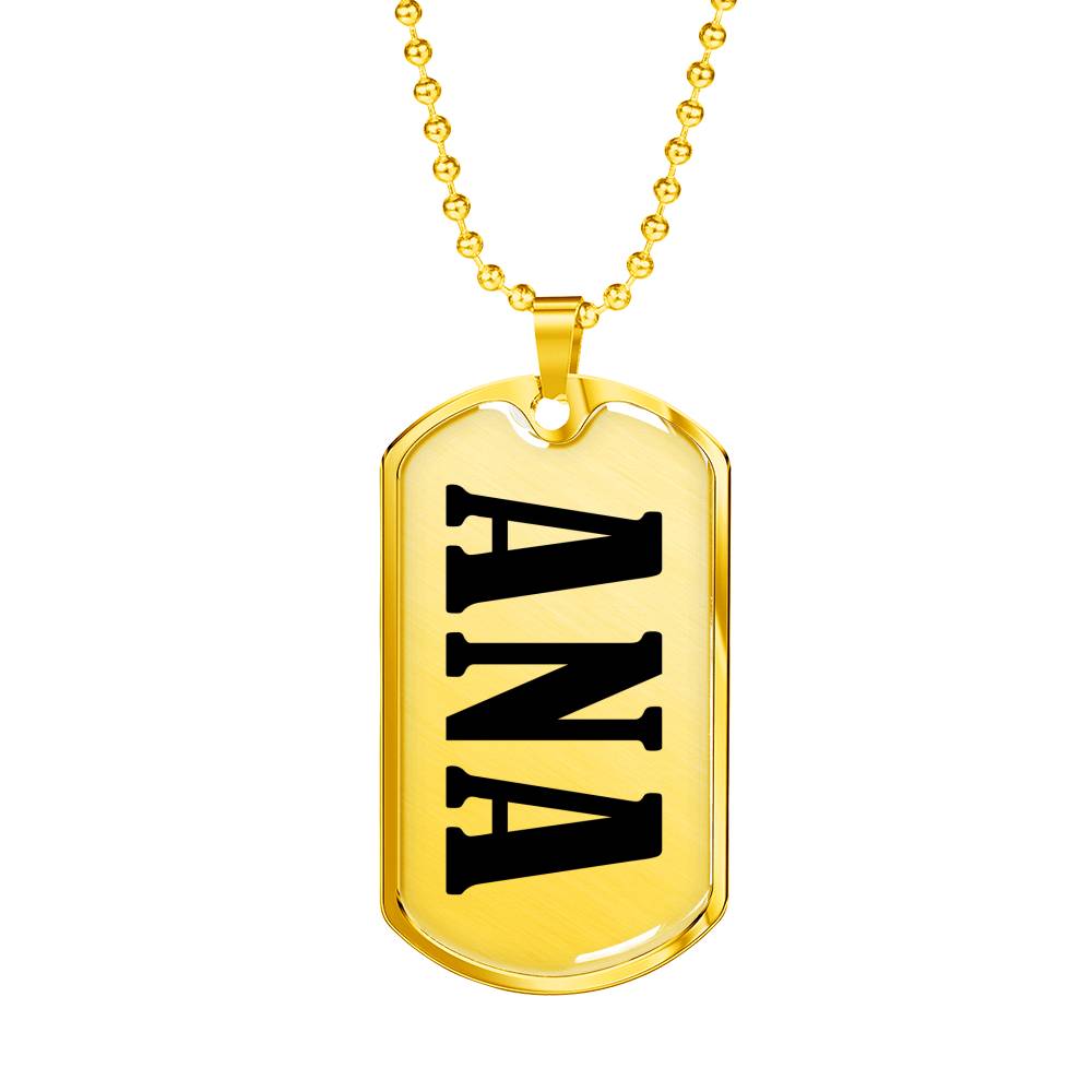 Ana v01 - 18k Gold Finished Luxury Dog Tag Necklace