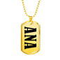 Ana v01 - 18k Gold Finished Luxury Dog Tag Necklace