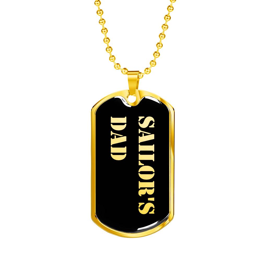 Sailor's Dad v2 - 18k Gold Finished Luxury Dog Tag Necklace