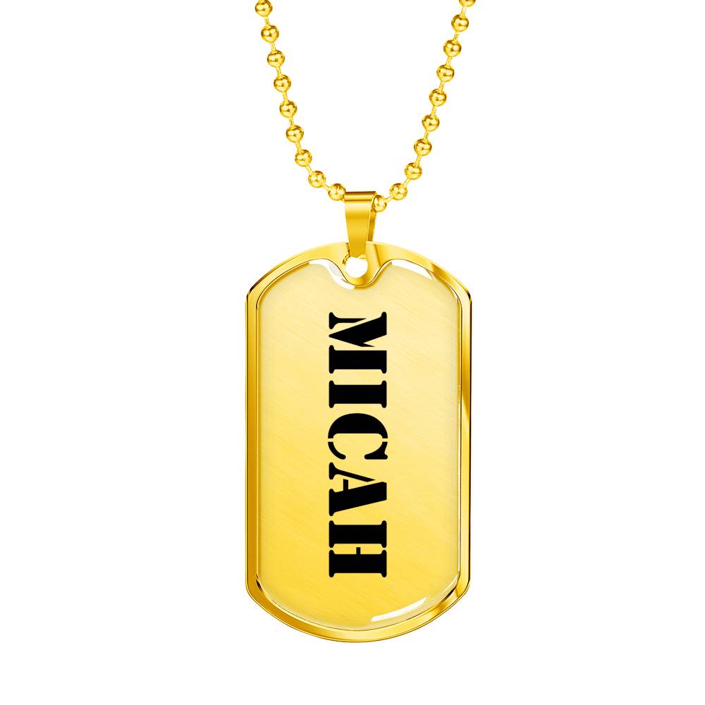 Micah - 18k Gold Finished Luxury Dog Tag Necklace