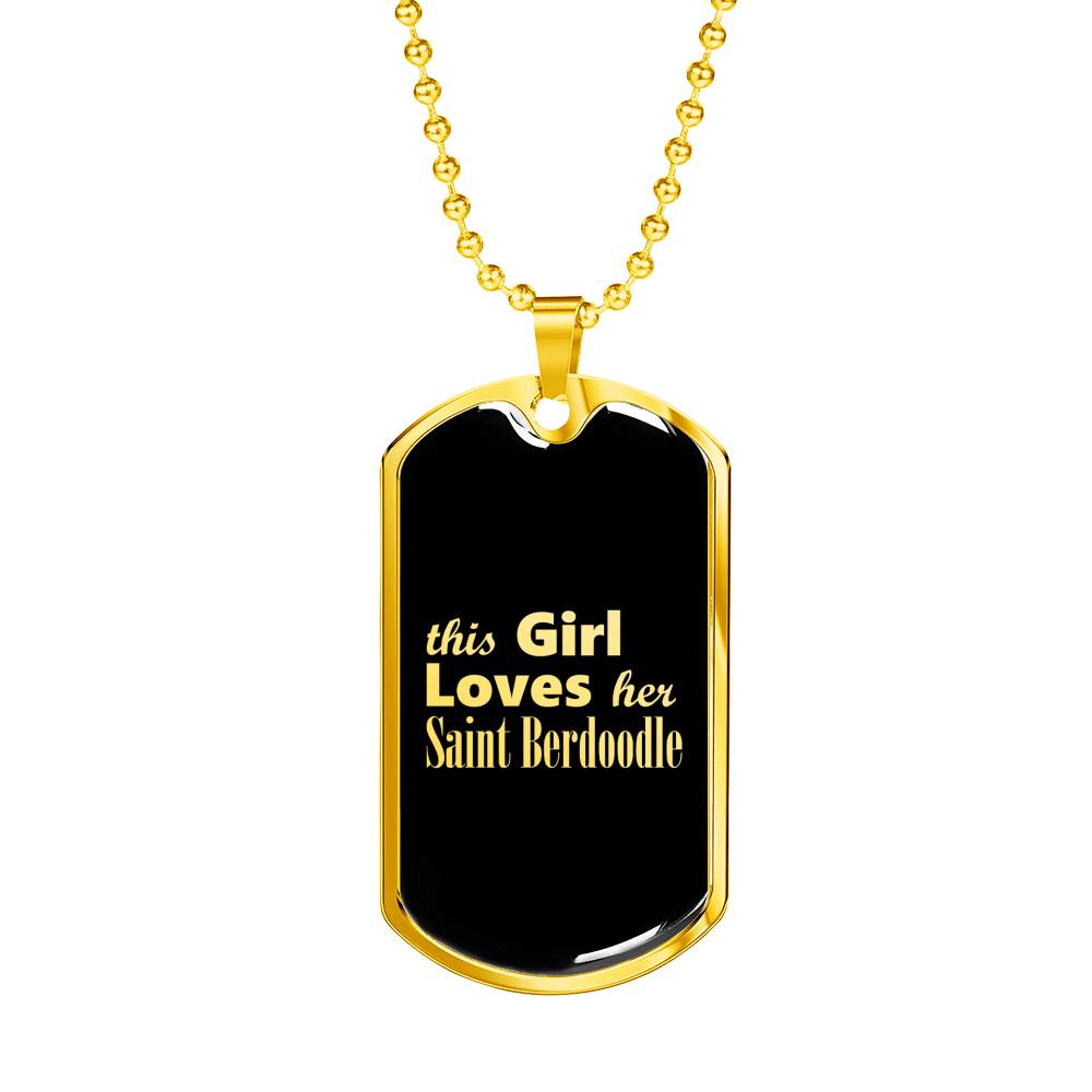 Saint Berdoodle v2 - 18k Gold Finished Luxury Dog Tag Necklace