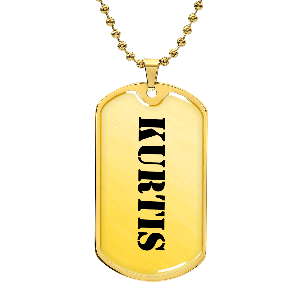 Kurtis - 18k Gold Finished Luxury Dog Tag Necklace