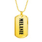 Melanie v01 - 18k Gold Finished Luxury Dog Tag Necklace