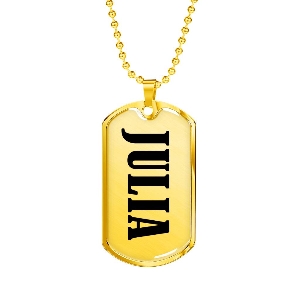 Julia v01 - 18k Gold Finished Luxury Dog Tag Necklace