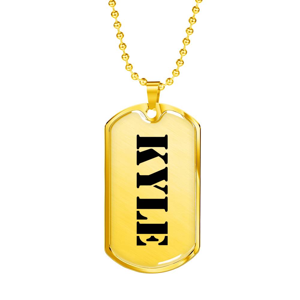 Kyle - 18k Gold Finished Luxury Dog Tag Necklace