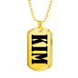 Kim v01 - 18k Gold Finished Luxury Dog Tag Necklace