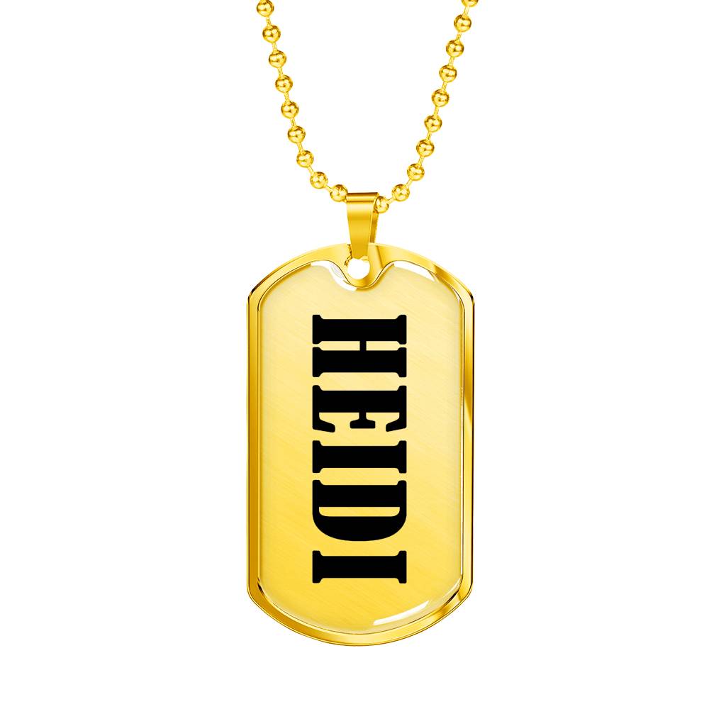Heidi v01 - 18k Gold Finished Luxury Dog Tag Necklace