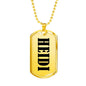 Heidi v01 - 18k Gold Finished Luxury Dog Tag Necklace
