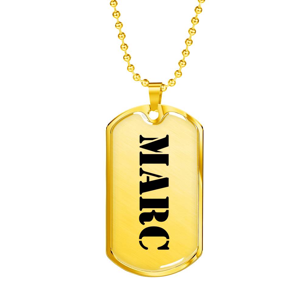 Marc - 18k Gold Finished Luxury Dog Tag Necklace