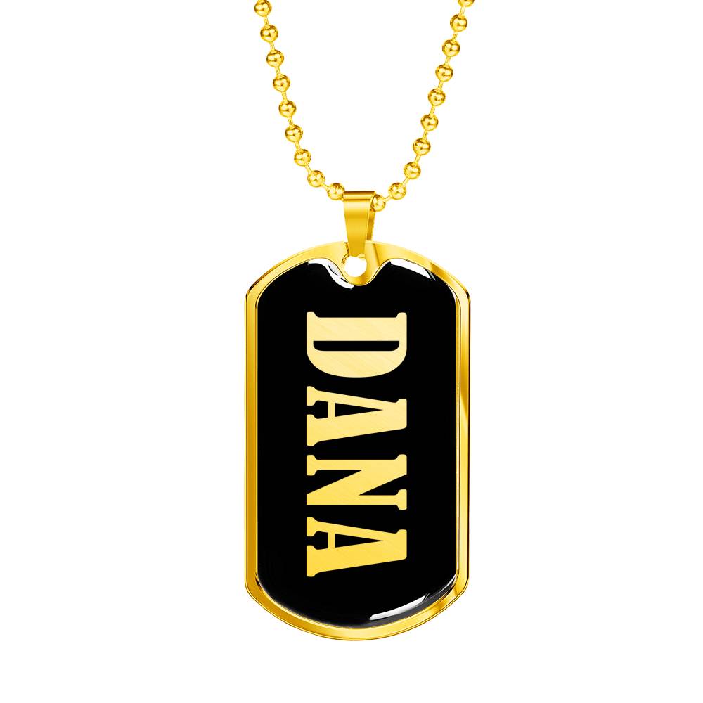 Dana v02 - 18k Gold Finished Luxury Dog Tag Necklace