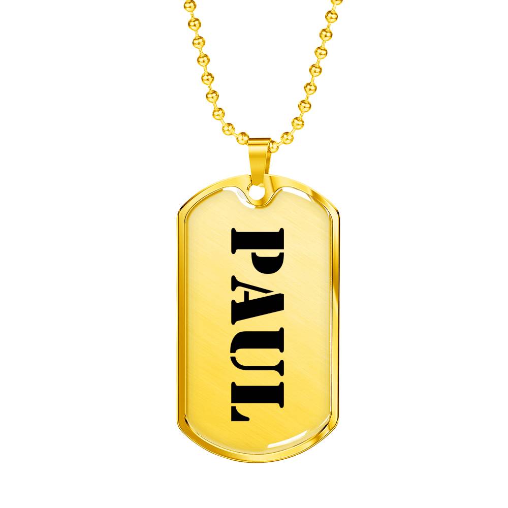 Paul - 18k Gold Finished Luxury Dog Tag Necklace