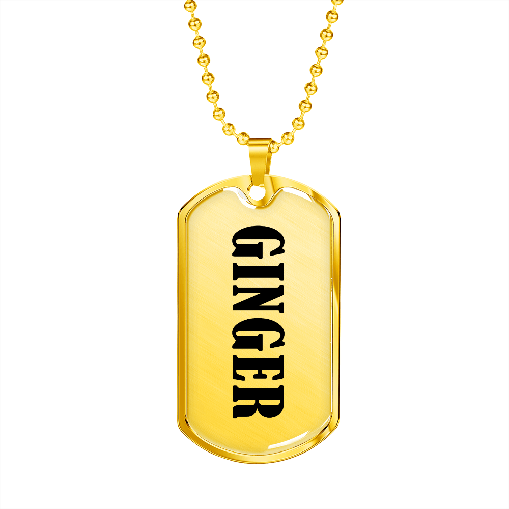 Ginger v01 - 18k Gold Finished Luxury Dog Tag Necklace