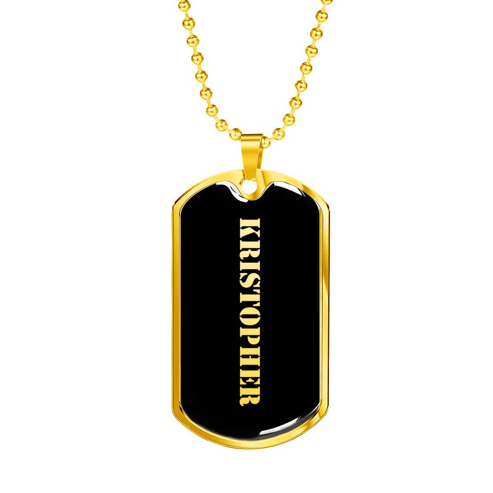 Kristopher v2 - 18k Gold Finished Luxury Dog Tag Necklace