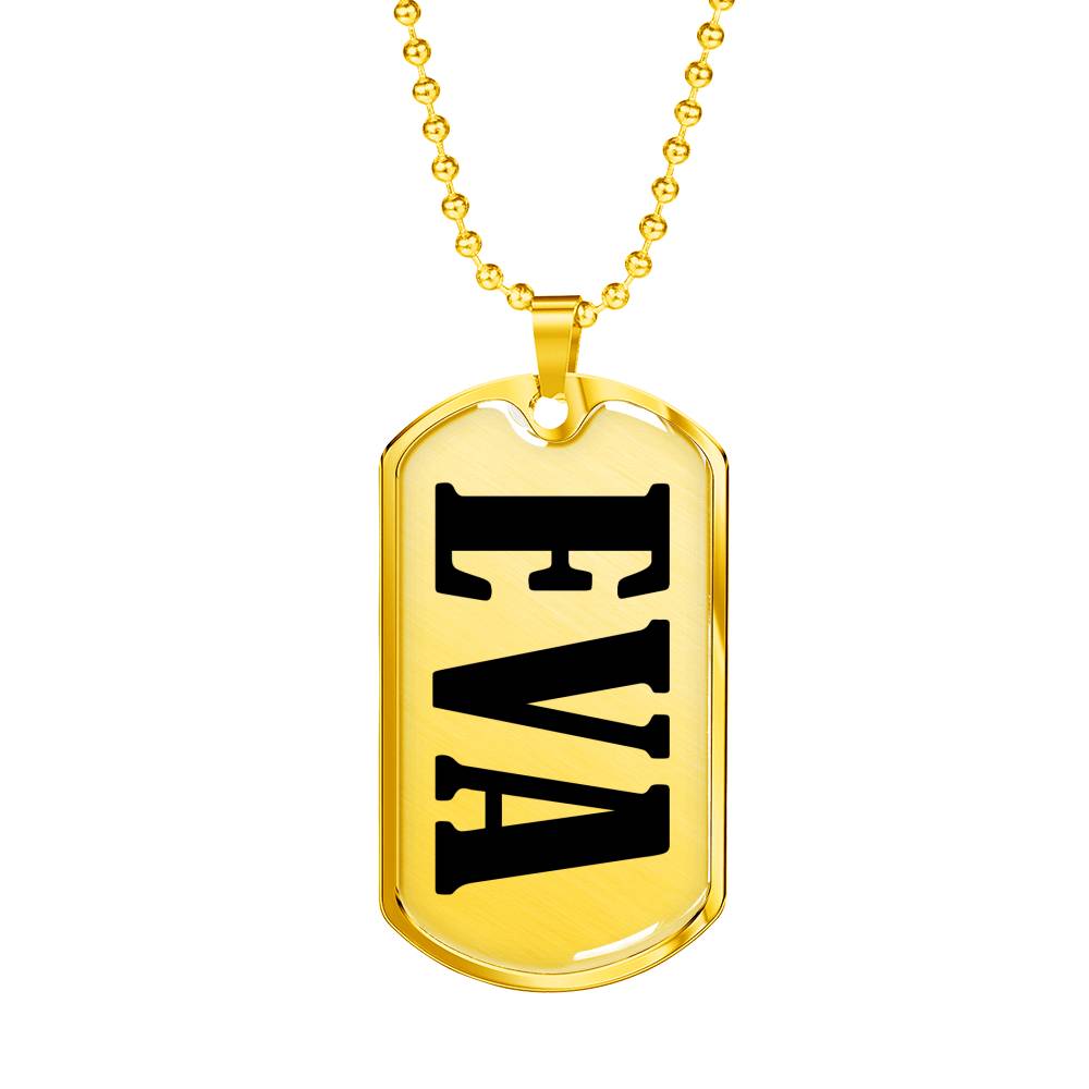 Eva v01 - 18k Gold Finished Luxury Dog Tag Necklace