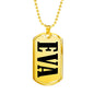 Eva v01 - 18k Gold Finished Luxury Dog Tag Necklace