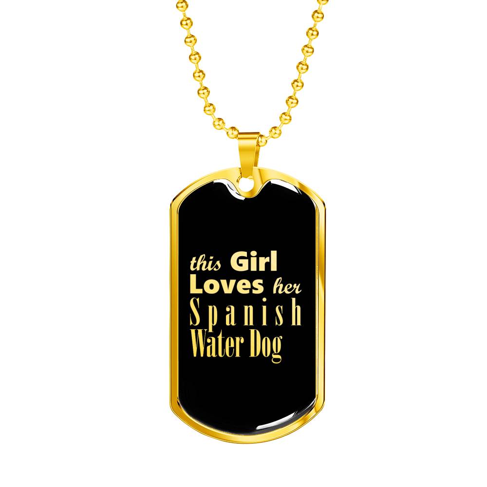 Spanish Water Dog v2 - 18k Gold Finished Luxury Dog Tag Necklace