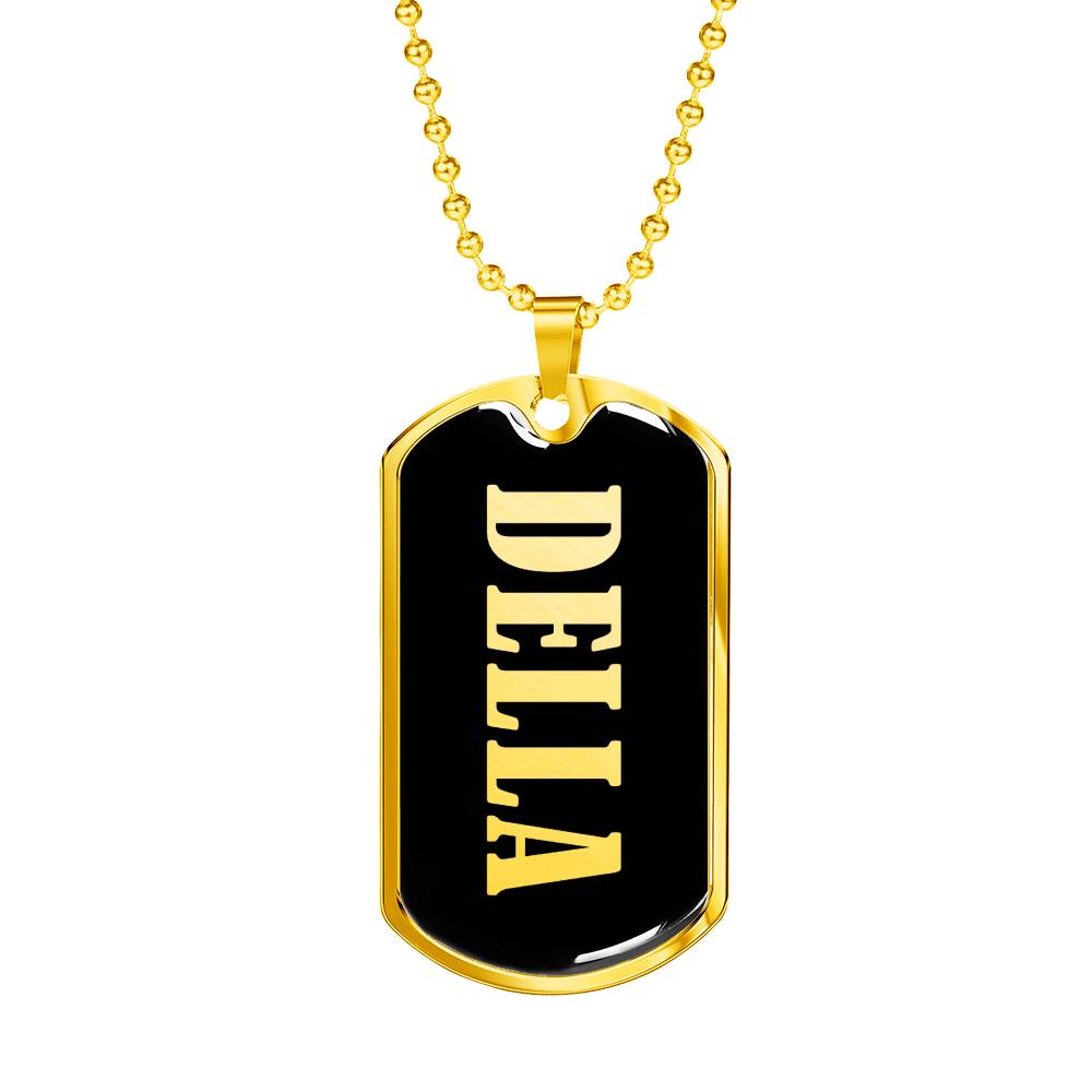 Della v02 - 18k Gold Finished Luxury Dog Tag Necklace