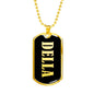 Della v02 - 18k Gold Finished Luxury Dog Tag Necklace