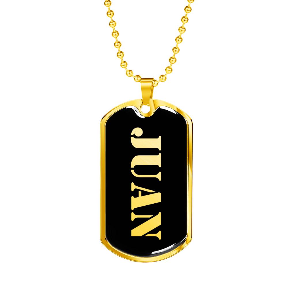 Juan v2 - 18k Gold Finished Luxury Dog Tag Necklace