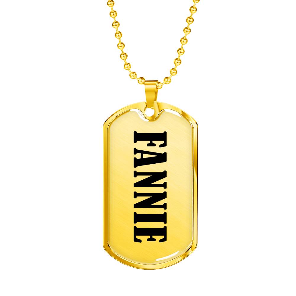 Fannie v01 - 18k Gold Finished Luxury Dog Tag Necklace
