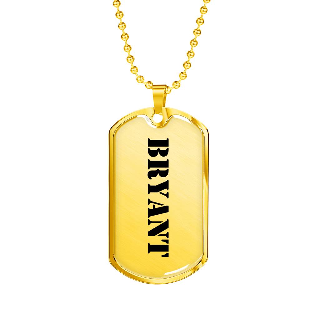 Bryant - 18k Gold Finished Luxury Dog Tag Necklace