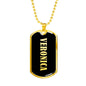 Veronica v02 - 18k Gold Finished Luxury Dog Tag Necklace