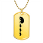 Mama Hippo With 3 Calves - 18k Gold Finished Luxury Dog Tag Necklace