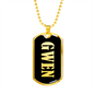 Gwen v02 - 18k Gold Finished Luxury Dog Tag Necklace