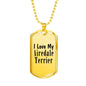 Love My Airedale Terrier - 18k Gold Finished Luxury Dog Tag Necklace