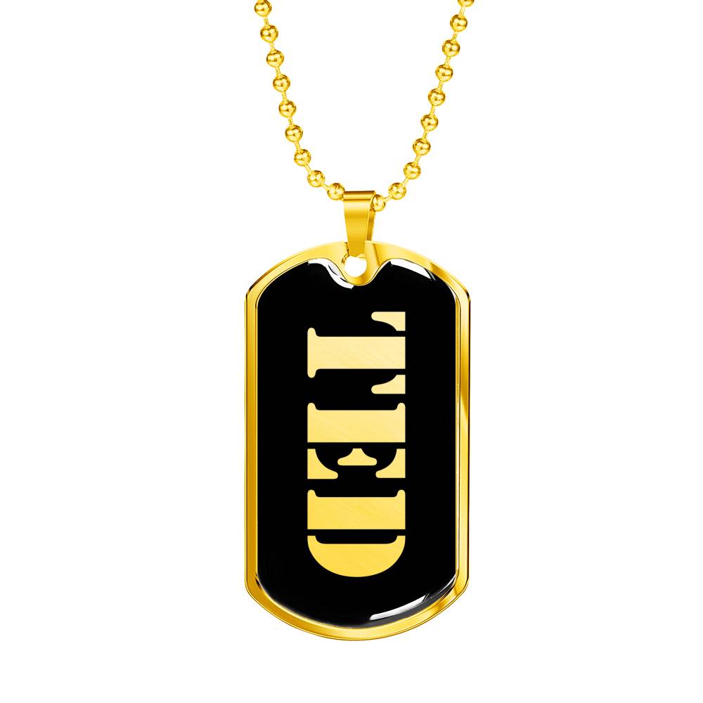 Ted v2 - 18k Gold Finished Luxury Dog Tag Necklace