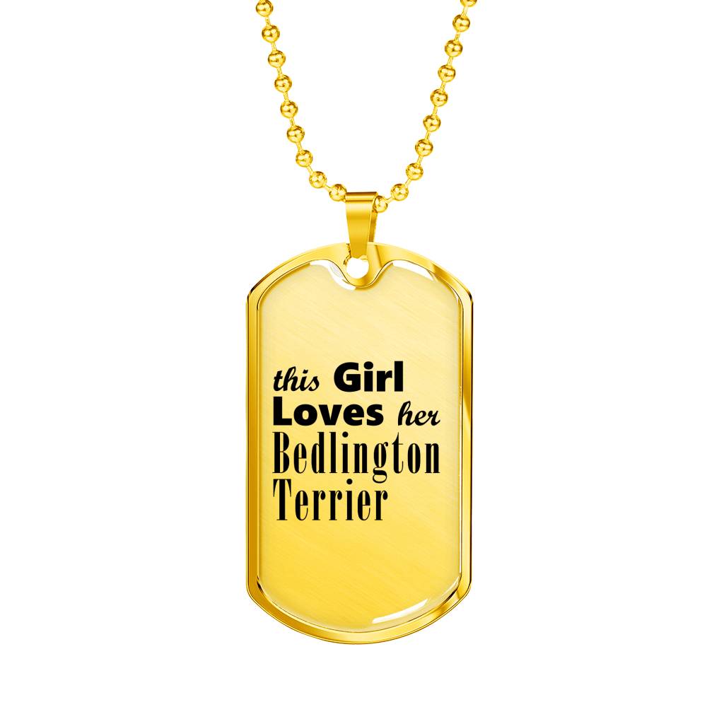 Bedlington Terrier - 18k Gold Finished Luxury Dog Tag Necklace
