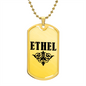 Ethel v01a - 18k Gold Finished Luxury Dog Tag Necklace