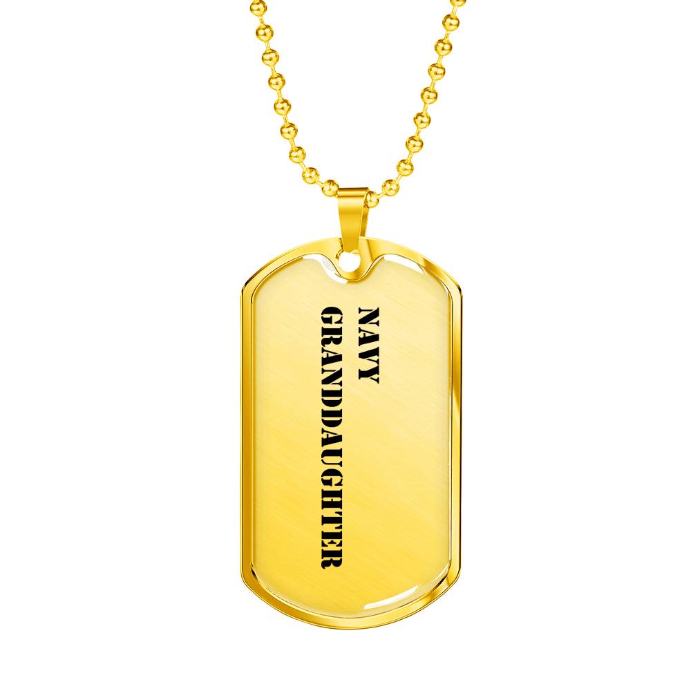 Navy Granddaughter - 18k Gold Finished Luxury Dog Tag Necklace
