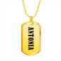 Antonia v01 - 18k Gold Finished Luxury Dog Tag Necklace