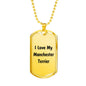 Love My Manchester Terrier v4 - 18k Gold Finished Luxury Dog Tag Necklace