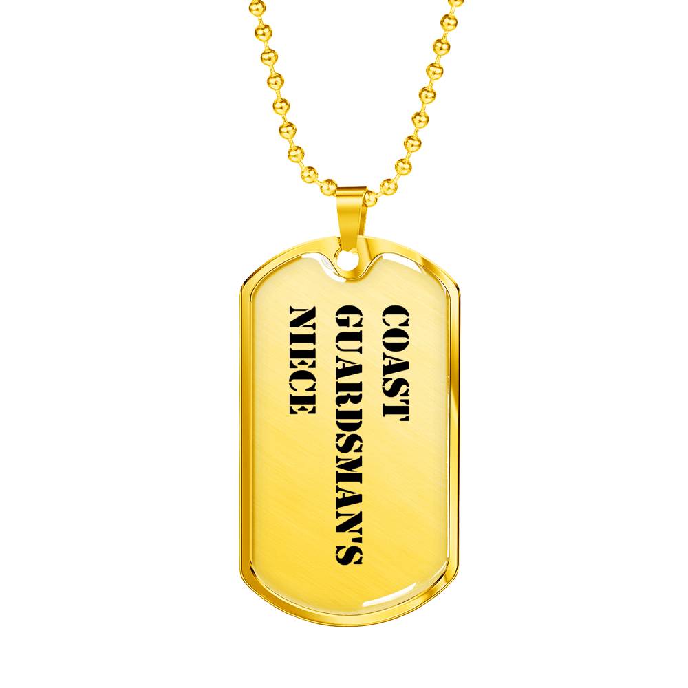 Coast Guardsman's Niece - 18k Gold Finished Luxury Dog Tag Necklace