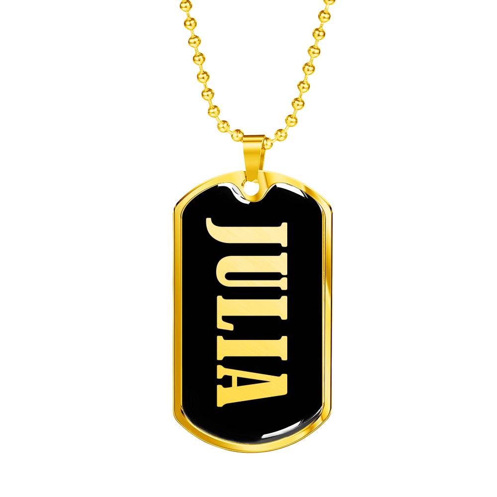Julia v02 - 18k Gold Finished Luxury Dog Tag Necklace