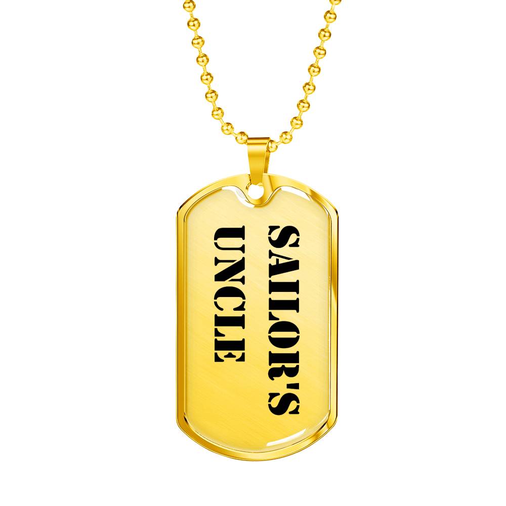 Sailor's Uncle - 18k Gold Finished Luxury Dog Tag Necklace