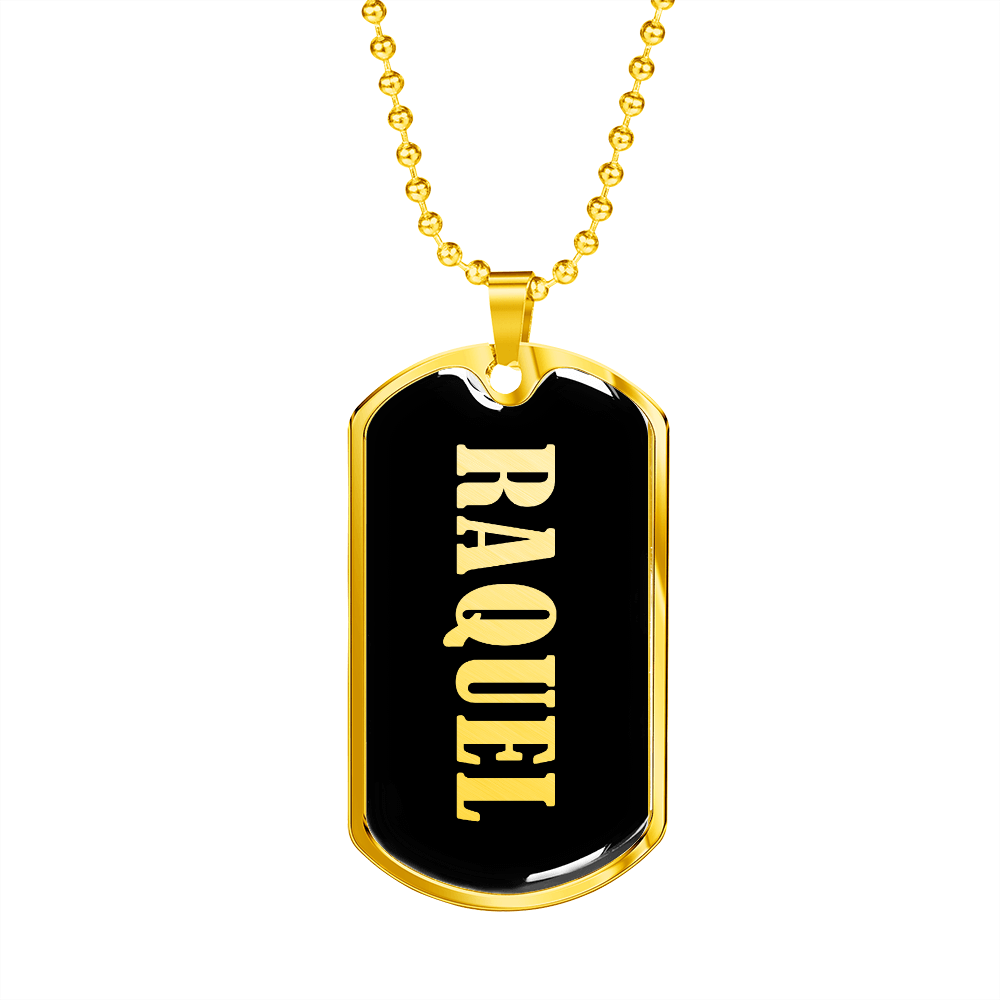 Raquel v02 - 18k Gold Finished Luxury Dog Tag Necklace