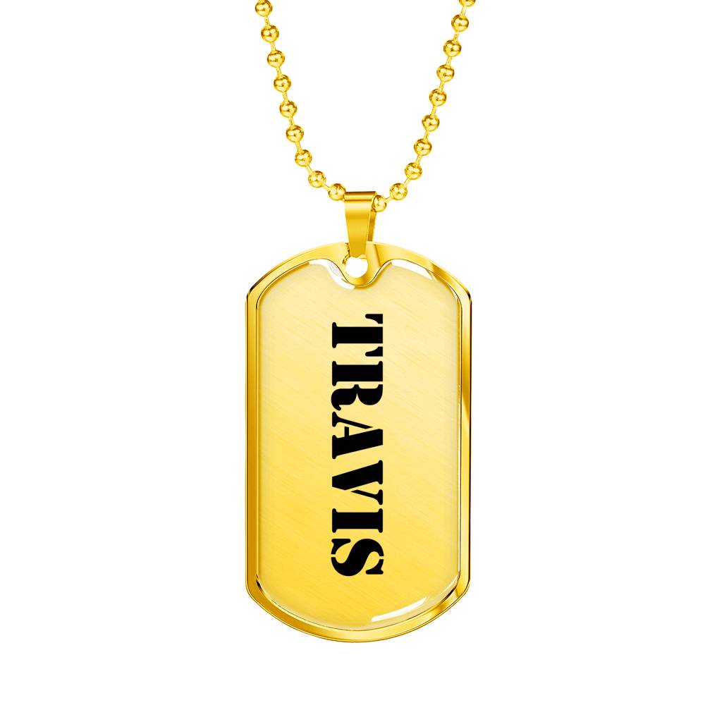 Travis - 18k Gold Finished Luxury Dog Tag Necklace