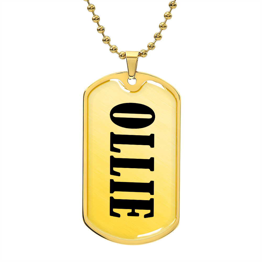 Ollie v01 - 18k Gold Finished Luxury Dog Tag Necklace