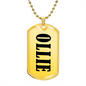 Ollie v01 - 18k Gold Finished Luxury Dog Tag Necklace